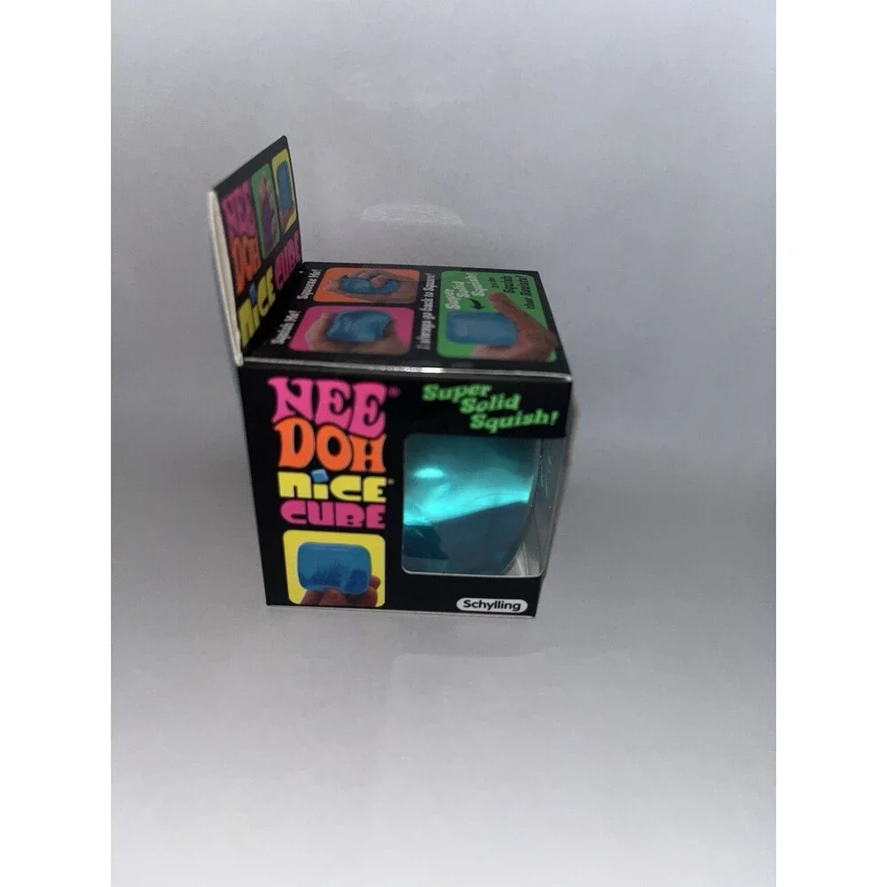 Nee Doh Nice Ice Cube-Super Solid Squish! (blue) -Brand New/ Factory Sealed!